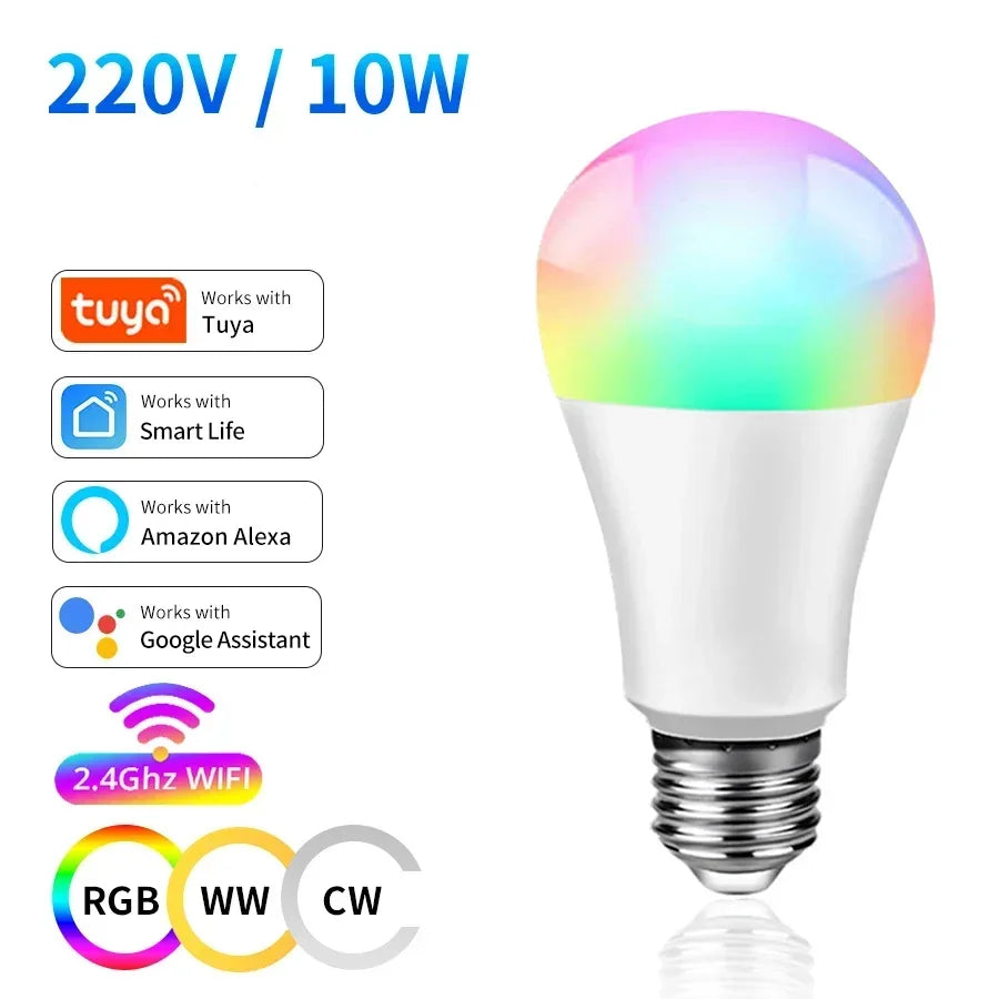 ampoule led multicolore e27 wifi controle app mobile moderne connectee 2700k 6500k 50000h