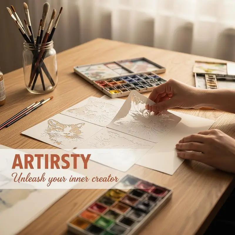 pochoirs stencil blanc brun chat visage artisanal réaliste adhésif lavable décoration diy