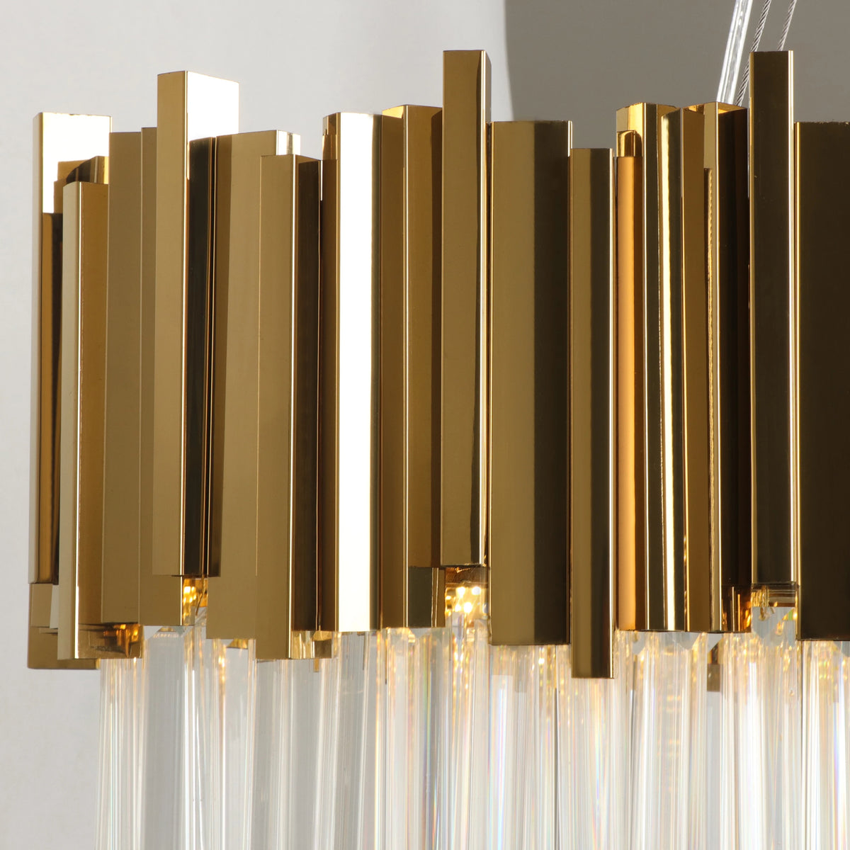 Suspension lumineuse dorée cristal moderne 4500K 3500K 6000K salon chambre