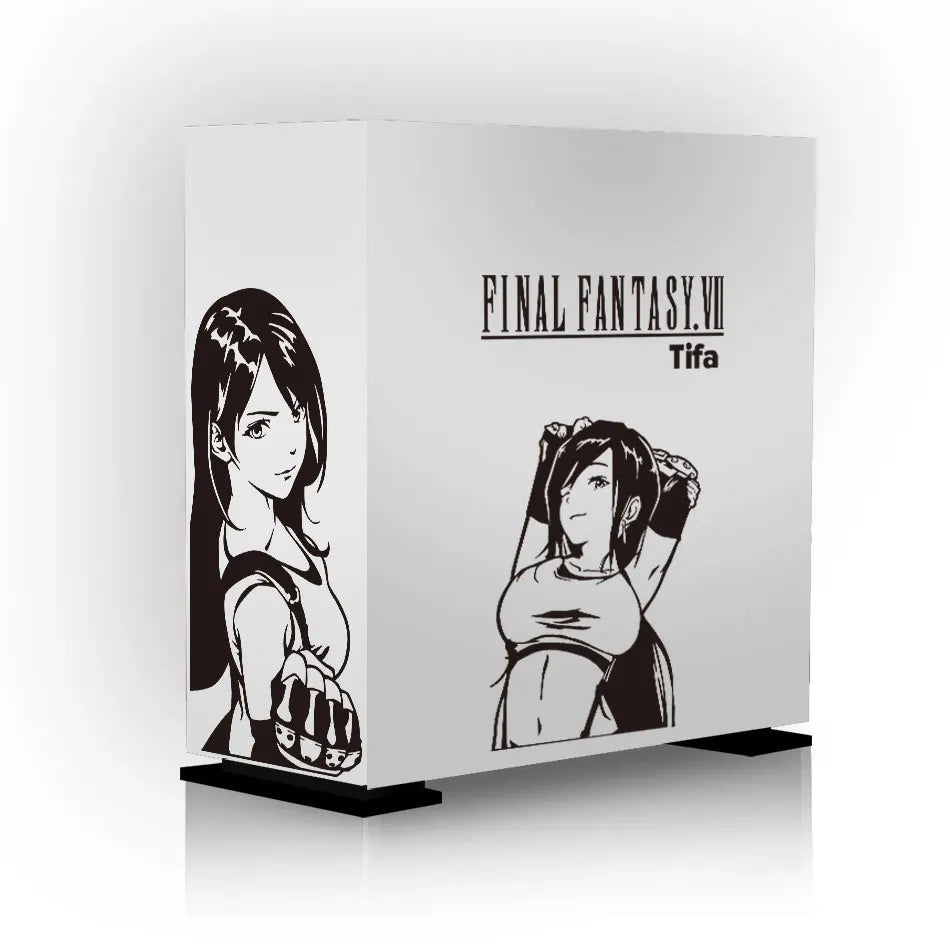 autocollants graphiques final fantasy vii cloud sephiroth tifa vincent boitier pc noir blanc