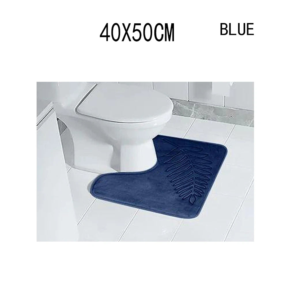 tapis bain doux antidérapant rapide absorbant moderne feuilles palmier vert foncé