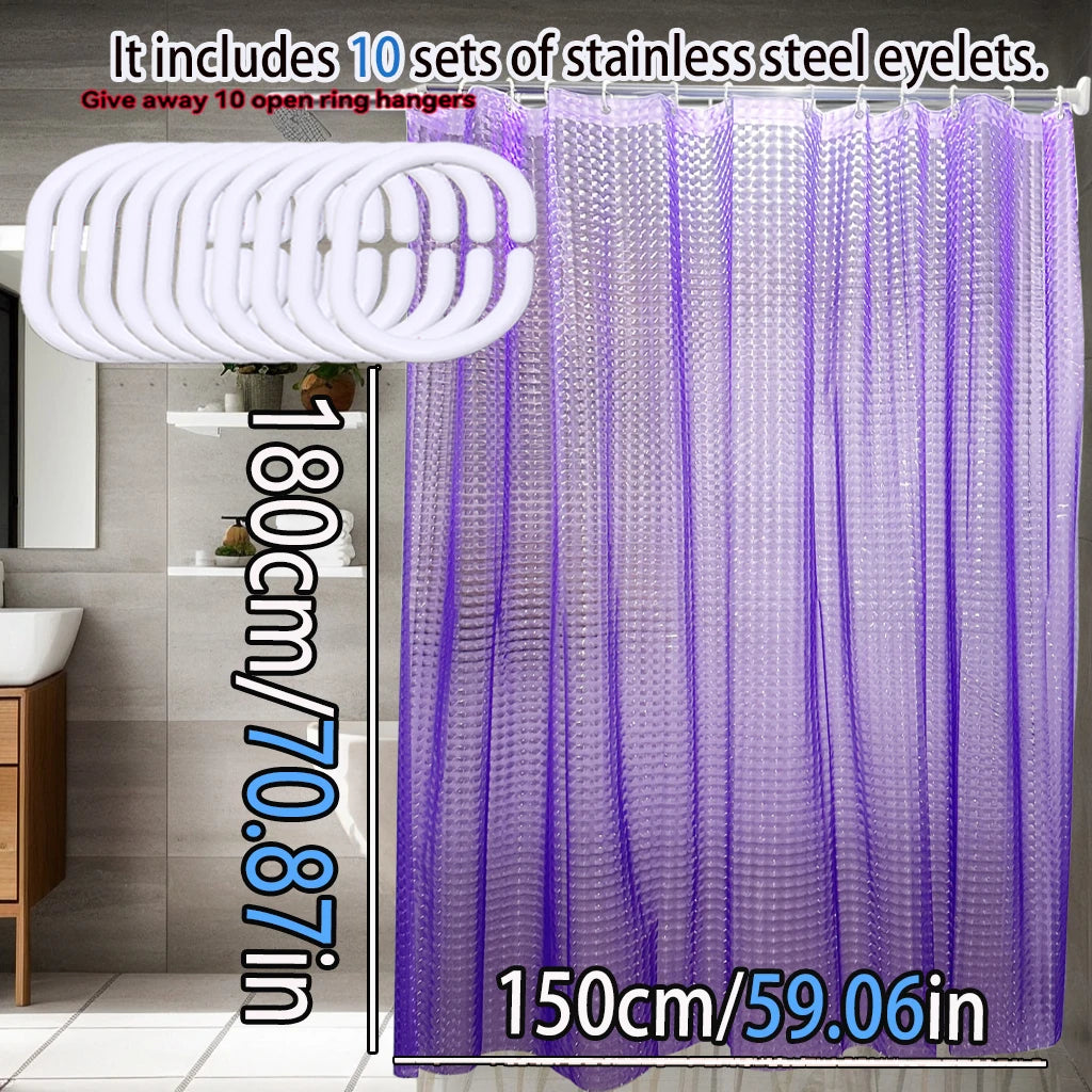 rideau douche violet rayures horizontales moderne inox suspension large choix dimensions