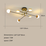 lumière suspendue moderne or noir télécommande led sources lumineuses minimaliste ornement chambre salon