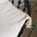 housse coussin carré motif floral rustique polyester beige pompons décoratif intérieur voiture