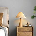 lampe table vintage plissée rouge beige moderne sans grille opaques