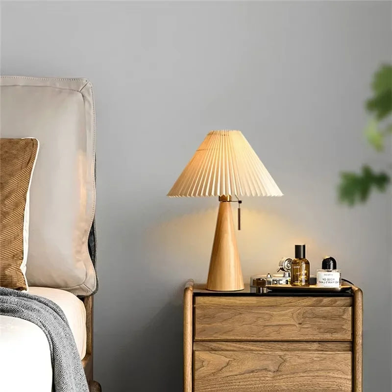 lampe table vintage plissée rouge beige moderne sans grille opaques