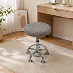 housse tabouret tissu carreaux gris moderne polyester amovible lavable adhésif protection durable cuisine salle