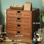 organisateur vintage commode tiroirs bois marron clair rétro poignées métalliques rangement