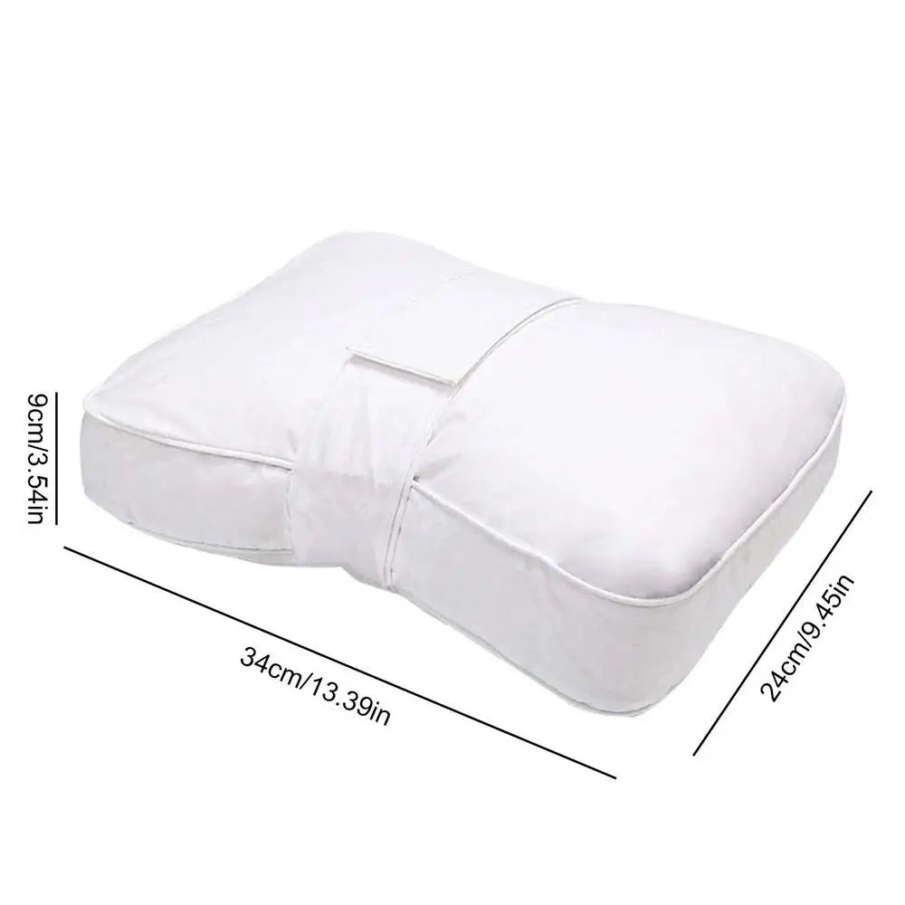 coussin ergonomique genoux blanc gris sangles velcro literie confort dormir assis