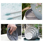 assiettes jardin rayées résine moderne vert gris blanc robustes poignées intérieur extérieur