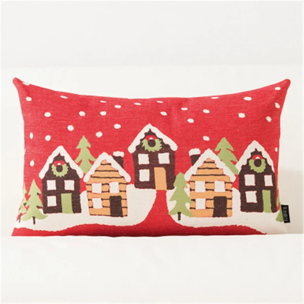 coussins noel motifs rennes neige sapins merry christmas festive decoration voiture maison