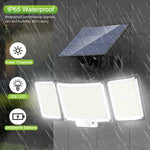 lampe solaire détecteur mouvement 348 led moderne étanche ip65 abs noir blanc télécommande clips