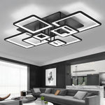 plafonnier moderne acrylique led noir géométrique contemporain suspension lumineuse cascade carrés