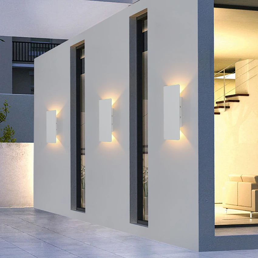 applique murale moderne led ip65 18w 41cm 24w 61cm noir aluminium