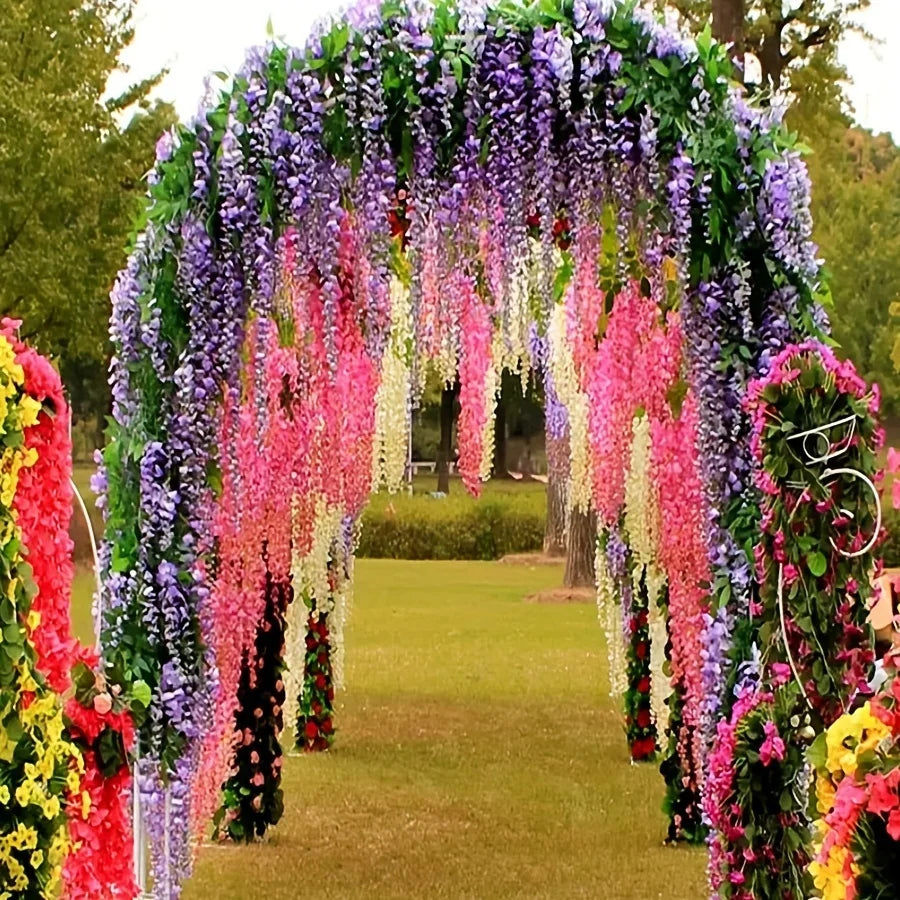 guirlande fleurs artificielles multicolore moderne extérieur mariage noël maison festive