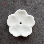 support bâtonnets encens fleurs stylisées artisanal rose bleu vert jaune blanc