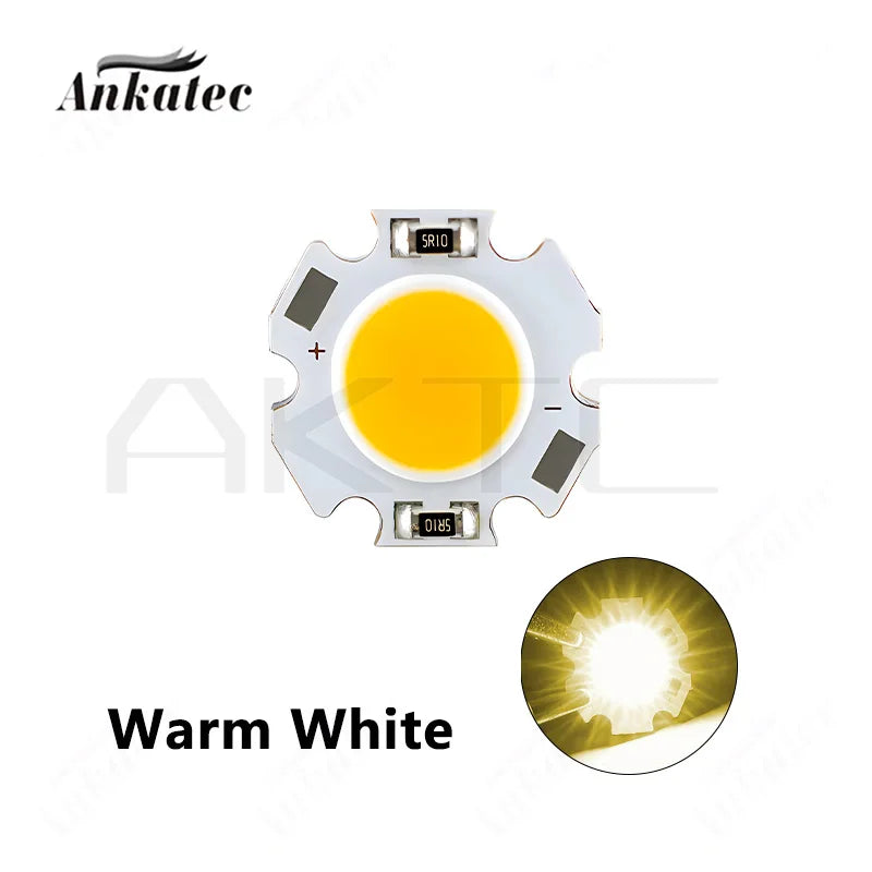 plaque led cob 3w 5w 7w 12v 24v blanc chaud alu rond moderne downlight