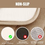 tapis bain mousse mémoire forme absorbant antidérapant moderne rayé beige clair salle bain lavable