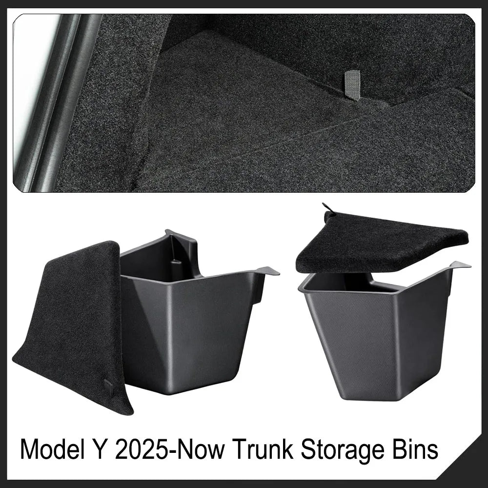 boîtes rangement coffre voiture adhésif pratiques fonctionnelles noires matées easy clean trunks organizer
