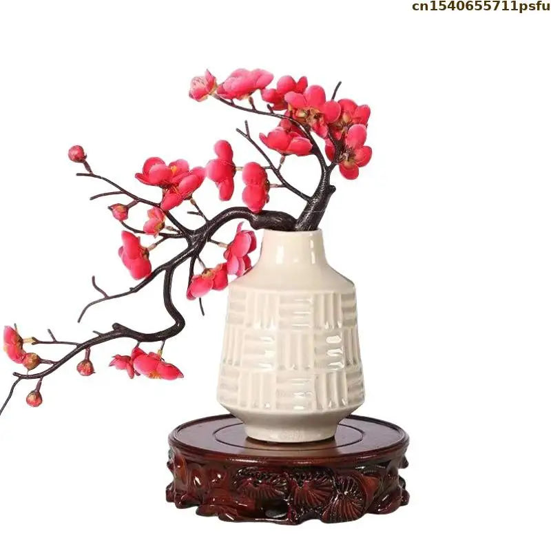 support bois sculpté pot bonsaï figurine décoration intérieure traditionnel