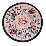 serviettes table traditionnelles broderie florale bleu noir vert rouge jaune rose opaques set table