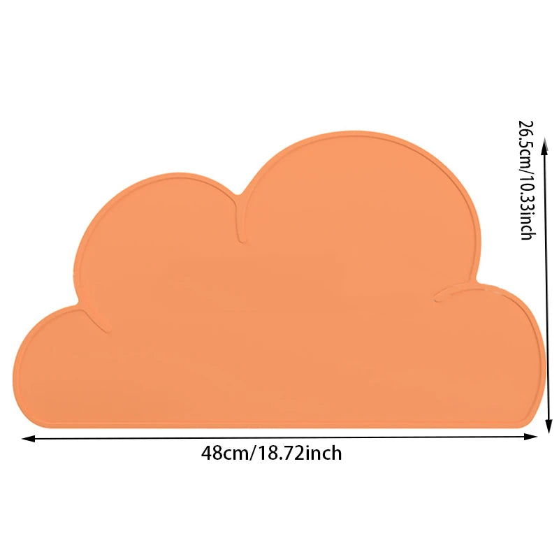 tapis table nuage silicone moderne rose clair bleu clair orange enfants