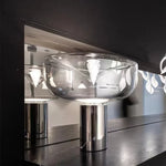 lampe table led transparente moderne base métallique interrupteur tactile vde certifié flux lumineux variable