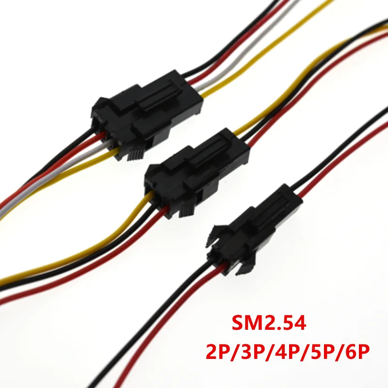 connecteurs electrique noir plat 2p 3p 4p prise jst sm adaptateur led filaire paire