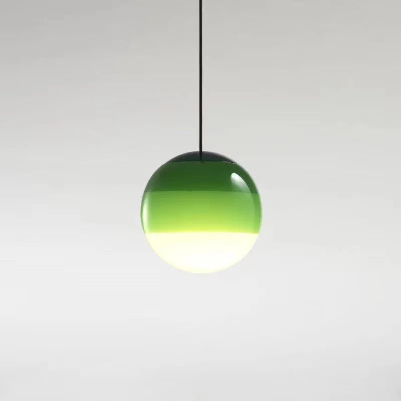 suspension lumineuse moderne bicolore gradation couleurs blanc bleu vert orange rose noir