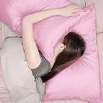 taies d'oreiller satinées lisses brillantes polyester anti allergie machine wash envelope closure