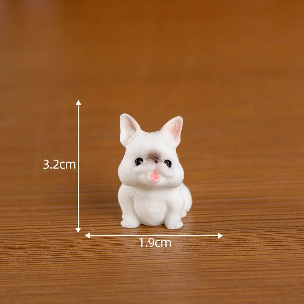 ornement jardin chien figurine résine mignonne cartoon blanc gris Jaune
