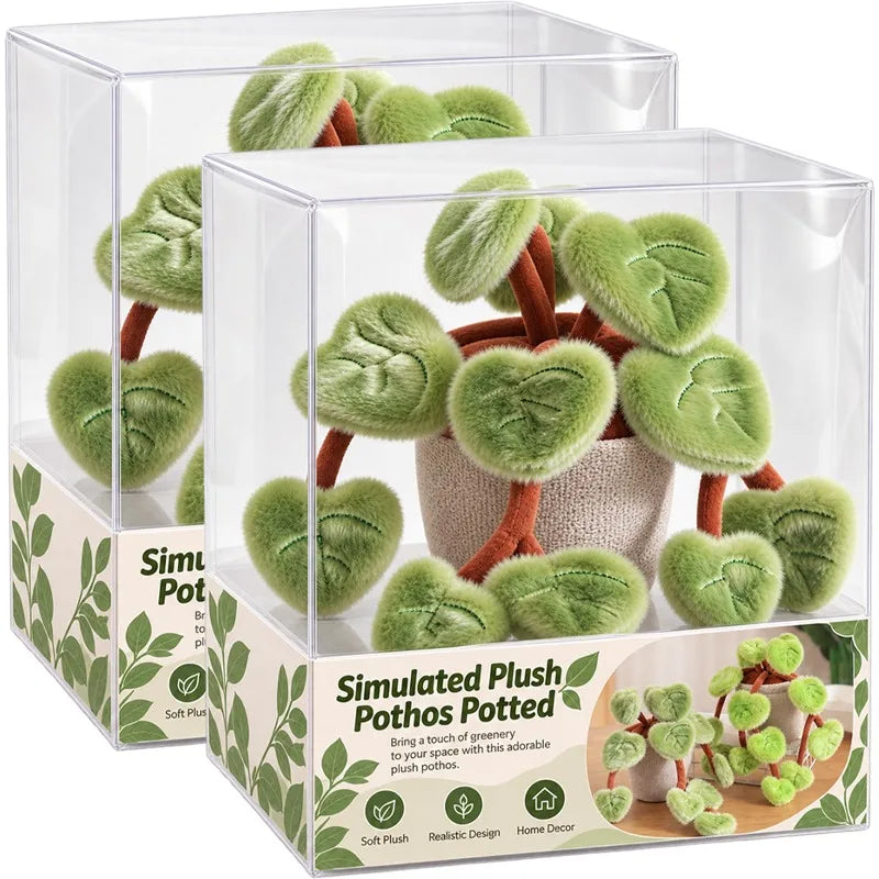 plante peluche pothos feuilles coeurs vert clair decoration intérieure tissu doux pot tissu beige