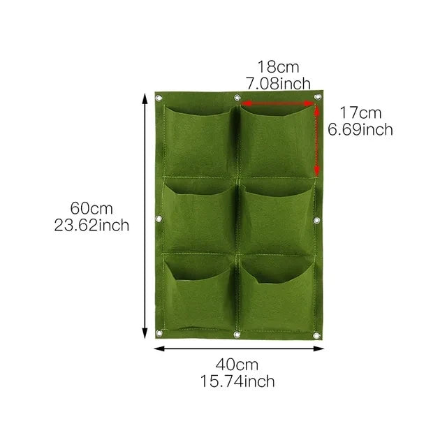 sac plantes muraux 18 poches feutre non tissé vert pratique moderne anneaux métalliquesextérieur