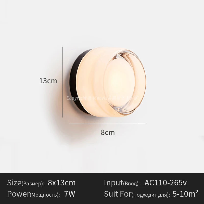 appliques murales modernes transparentes ambre gris clair texturées minimaliste fixées mur flux lumineux led