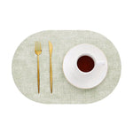 tapis table rectangulaire faux cuir effet lin moderne cuisine salle manger