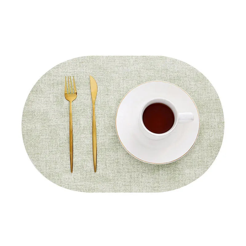 tapis table rectangulaire faux cuir effet lin moderne cuisine salle manger