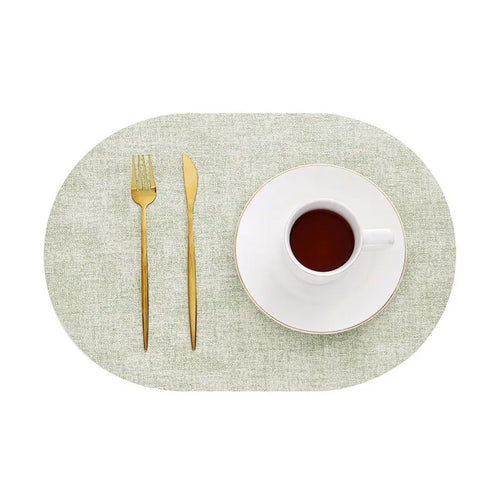 tapis table rectangulaire faux cuir effet lin moderne cuisine salle manger