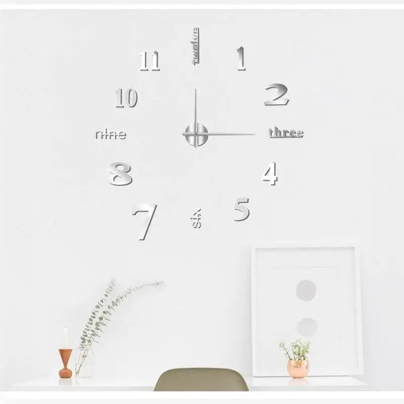 horloge murale moderne transparente ruban ballons adhésifs chambre enfants salonDecorationMuraleChiffresDoreRoseBlanc