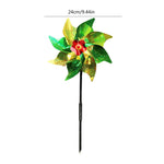 décor extérieur moderne moulin vent argent bleu jaune holographique 18cm 52cm piquet métallique jardin
