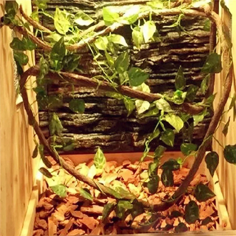 décoration terrarium naturelle corde flexible marron clair texture rugueuse imitation racines 3mètres fixations