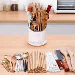 rangement cuisine moderne ustensiles blanc gris compartiments fourchette couteau cuillère baguette