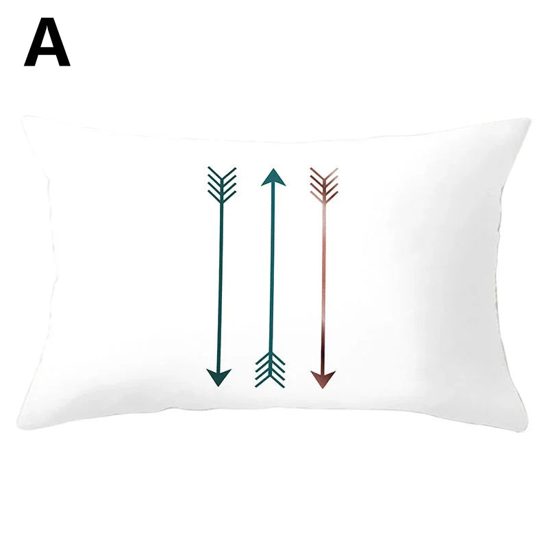 coussins géométriques motifs mandalas modernes polyester noir blanc minimaliste 30x50cm