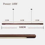 lampe suspendue bois marron foncé moderne finition brillante câbles noirs 18w 249 2000lm chambre