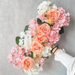 décoration murale florale artificielle romantique rose blanc extérieur mariage anniversaire party