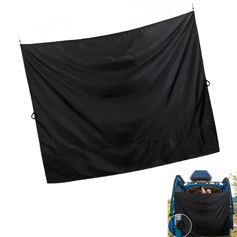 rideau voiture noir opaque clips magnétiques poignées moderne pratique 183x168cm