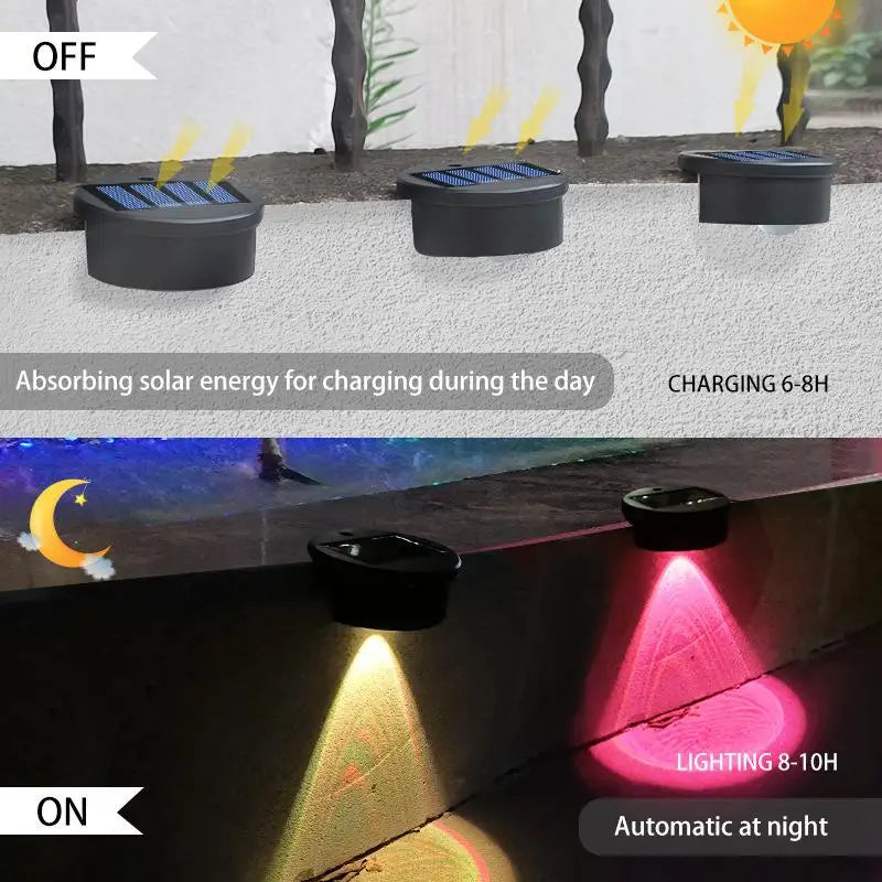 lampes solaires led extérieures décoratives modernes couleur noir jaune rouge bleu vert violet fixations