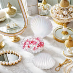 coquillages violet rose vert bleu blanc rayures moderne boîte bijoux maquillage anniversaire mariage