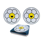 tapis cuisson induction blanc fleur stylisée moderne résistant haute température