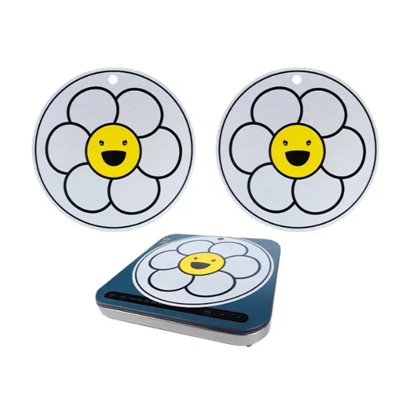 tapis cuisson induction blanc fleur stylisée moderne résistant haute température