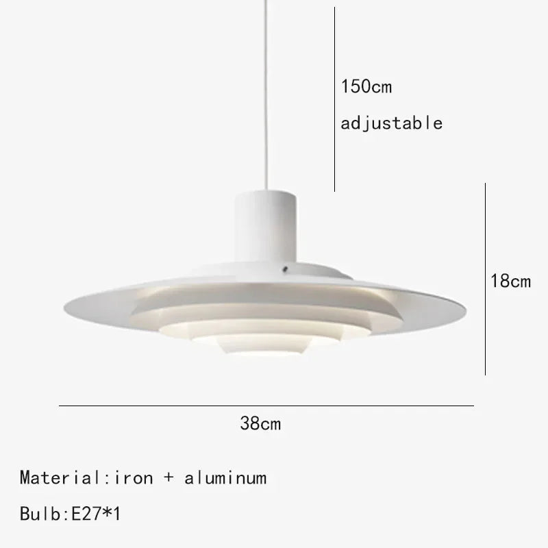 suspension lumineuse pendentif aluminium blanc argenté moderne 6000k 4000k 3000k 90260v e27